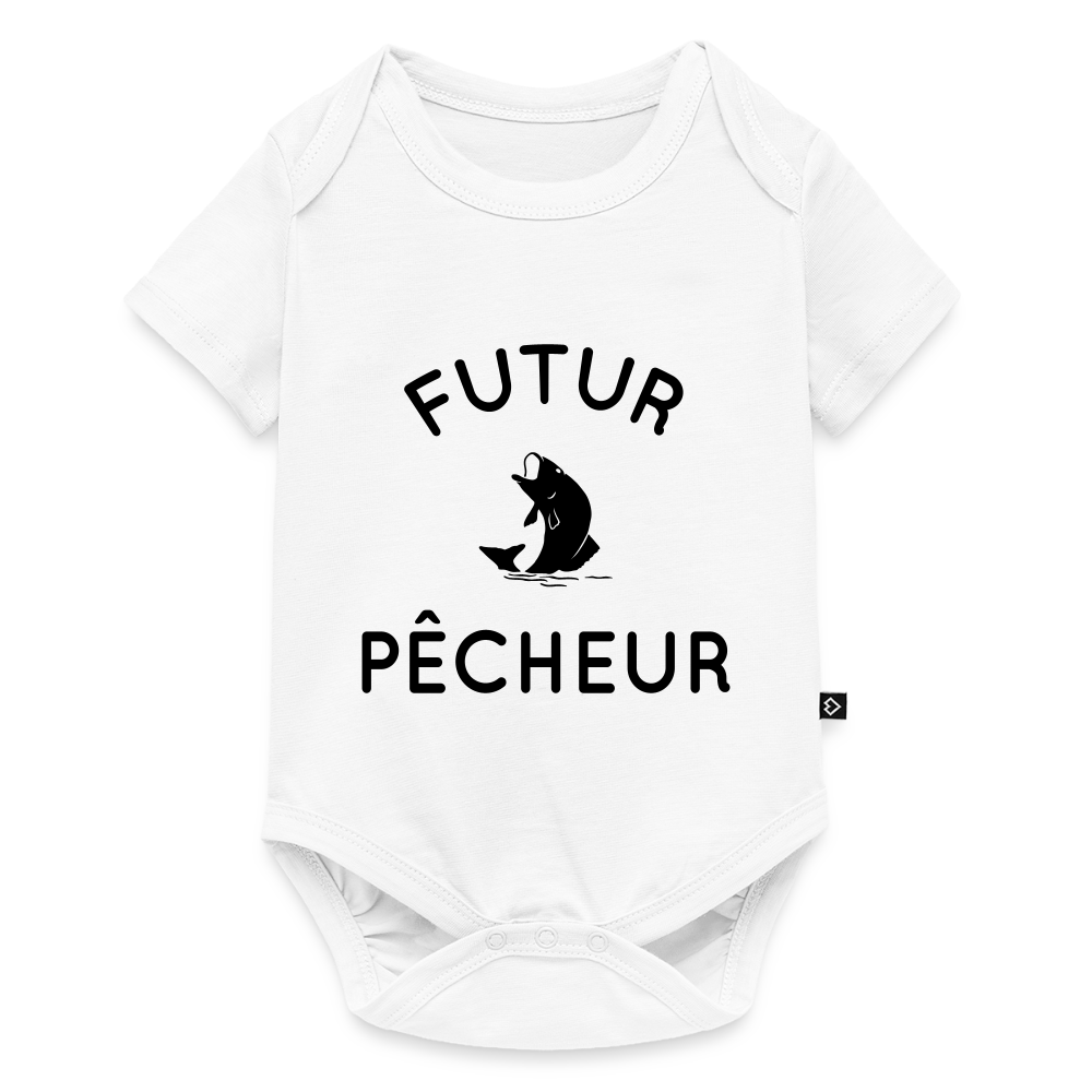 Body Bébé bio manches courtes - Futur pêcheur - blanc