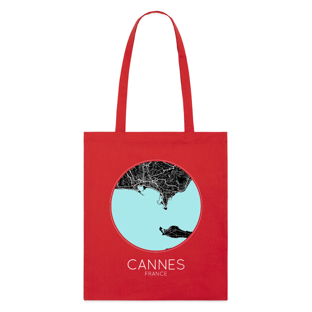 Tote Bag Cannes Bio – Plan de Cannes - rouge