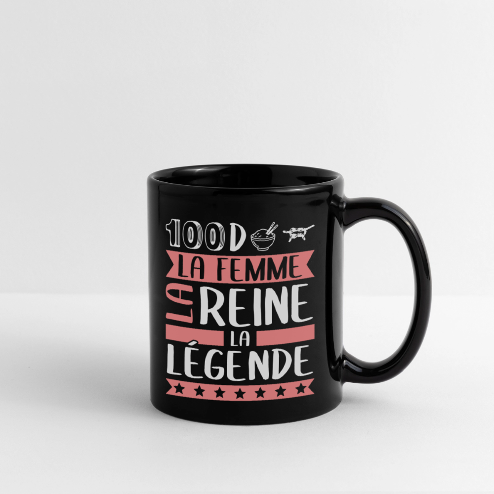 Mug uni Sandrine rébus – La femme, la reine, la légende - noir