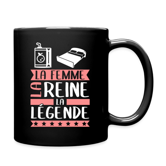 Mug uni Julie rébus – La femme, la reine, la légende - noir