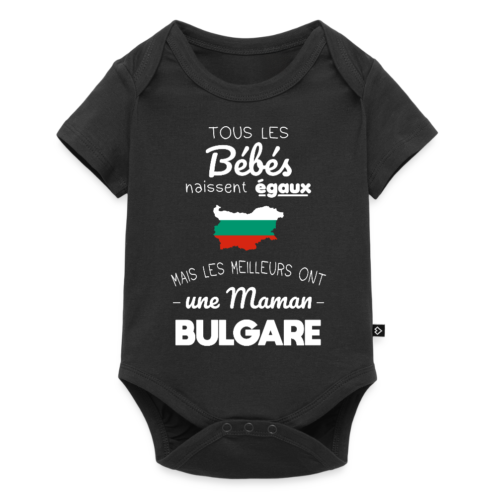 Body Bébé bio manches courtes - Les Meilleurs Ont Une Maman Bulgare - noir