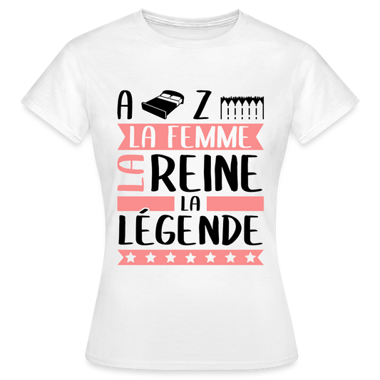 T-shirt femme coloris clair Alizée rébus – La femme, la reine, la légende - blanc