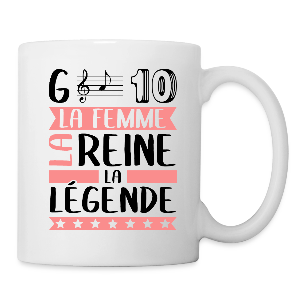 Mug blanc Gladys rébus – La femme, la reine, la légende - blanc