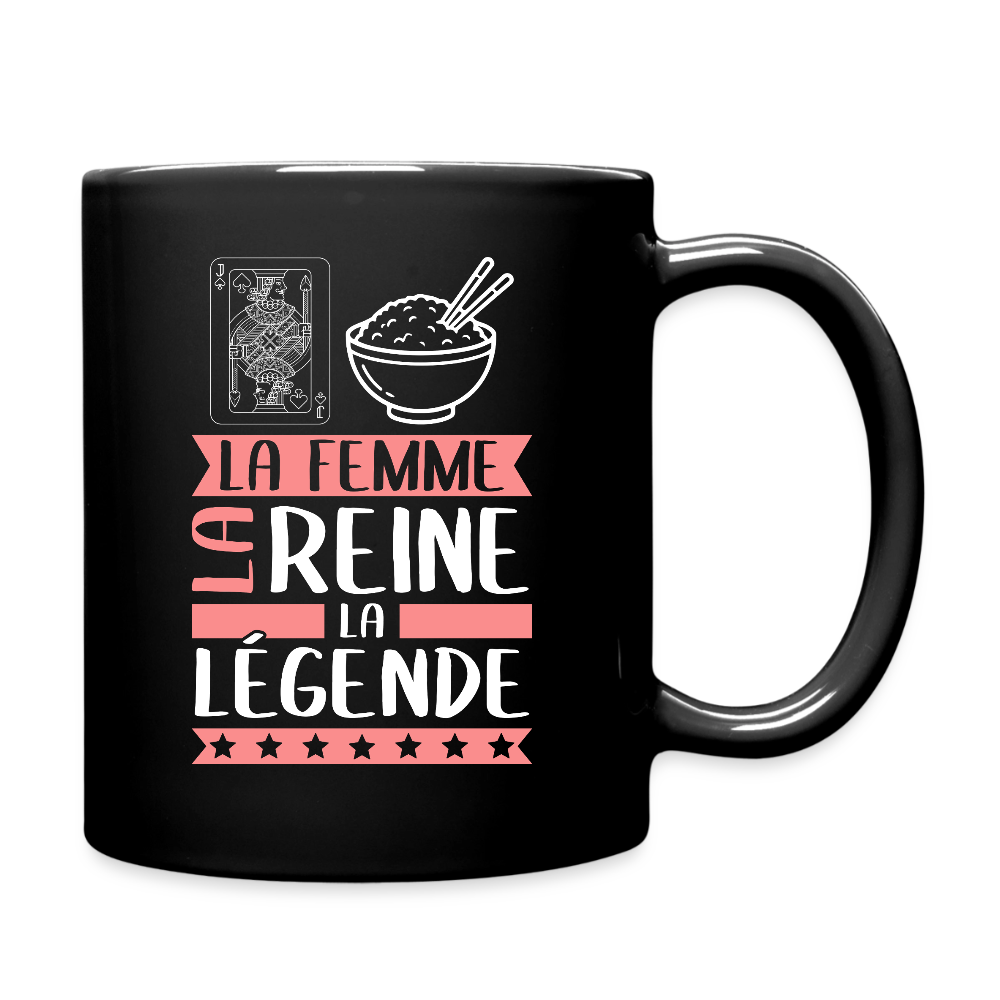 Mug uni Valérie rébus – La femme, la reine, la légende - noir