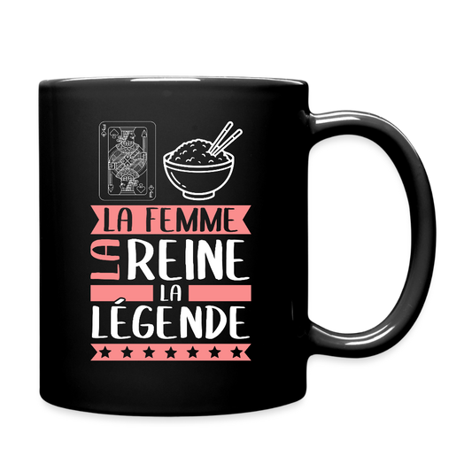 Mug uni Valérie rébus – La femme, la reine, la légende - noir