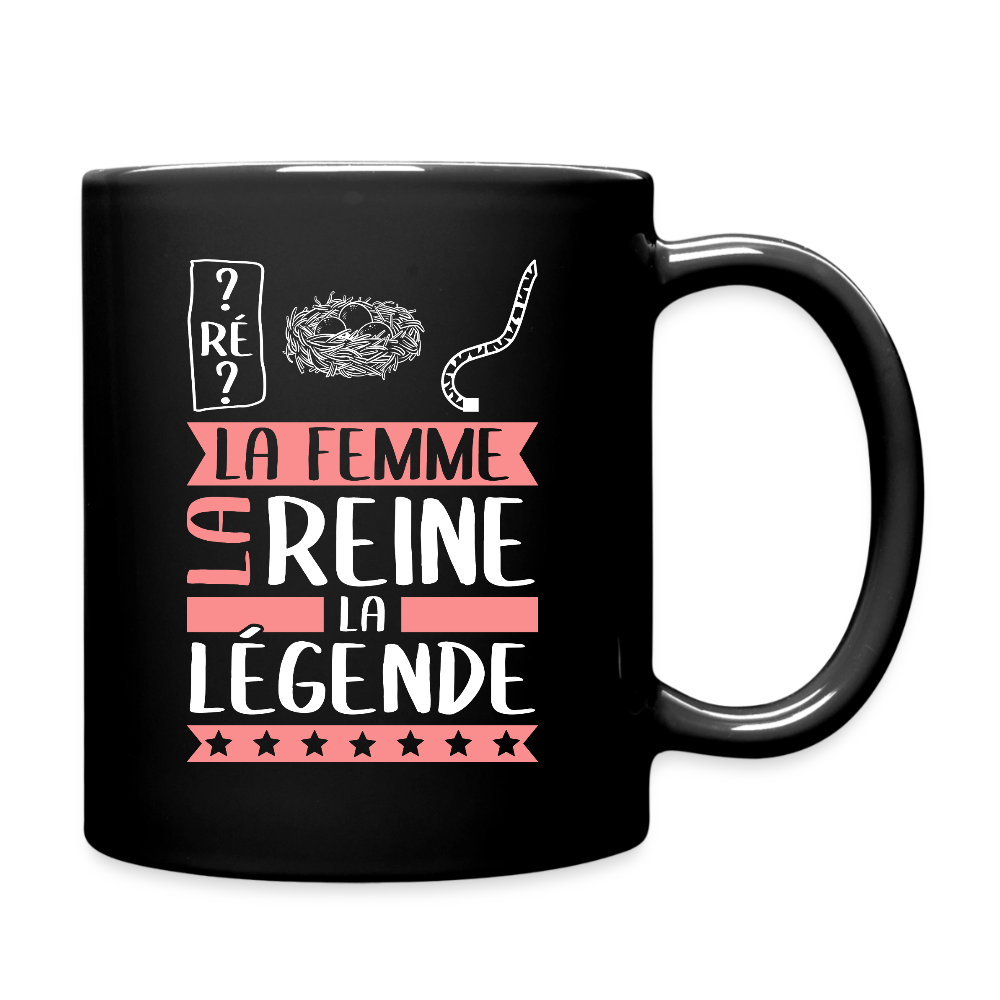 Mug uni Dominique rébus – La femme, la reine, la légende - noir