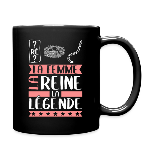 Mug uni Dominique rébus – La femme, la reine, la légende - noir