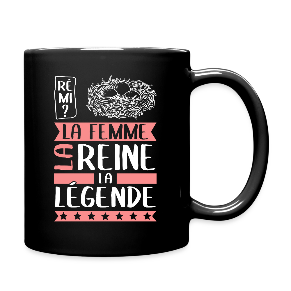 Mug uni Fanny rébus – La femme, la reine, la légende - noir