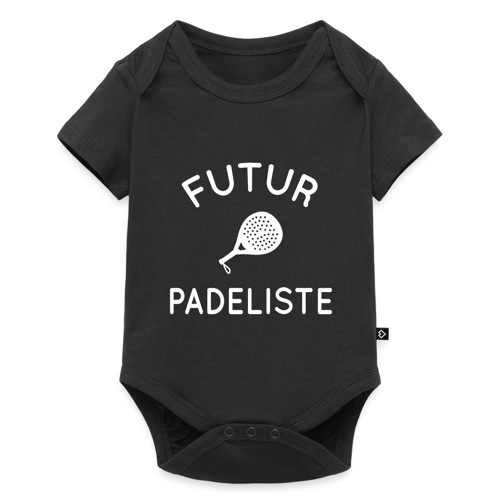Body Bébé bio manches courtes - Futur padeliste - noir