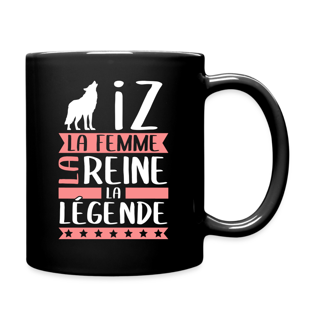 Mug uni Louise rébus – La femme, la reine, la légende - noir