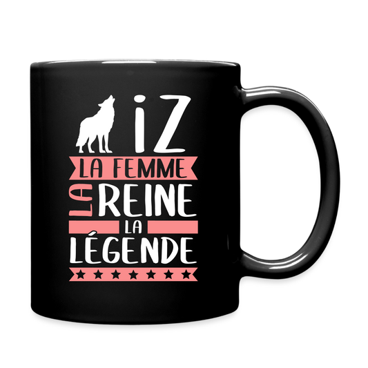 Mug uni Louise rébus – La femme, la reine, la légende - noir