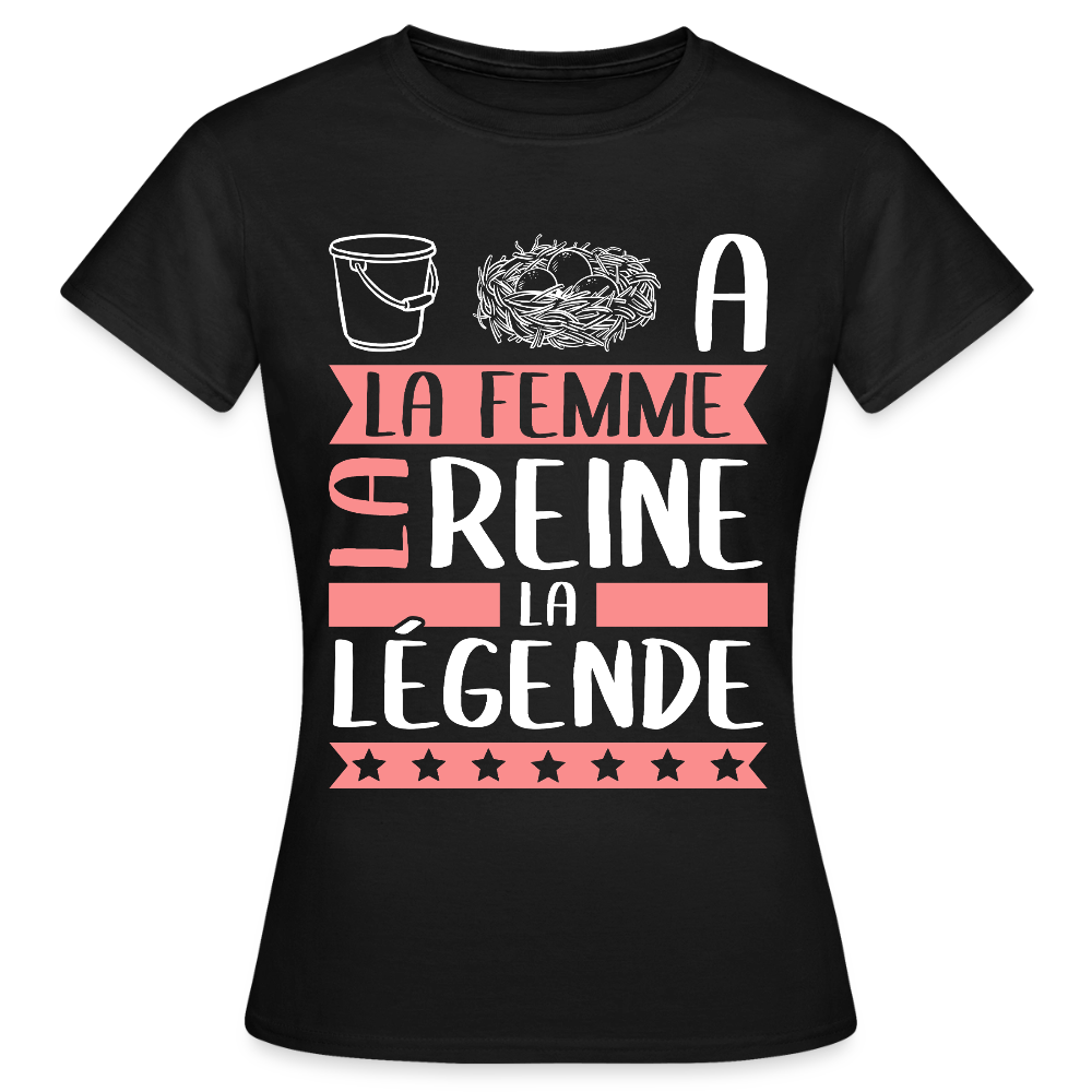 T-shirt femme Sonia rébus – La femme, la reine, la légende - noir