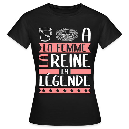 T-shirt femme Sonia rébus – La femme, la reine, la légende - noir
