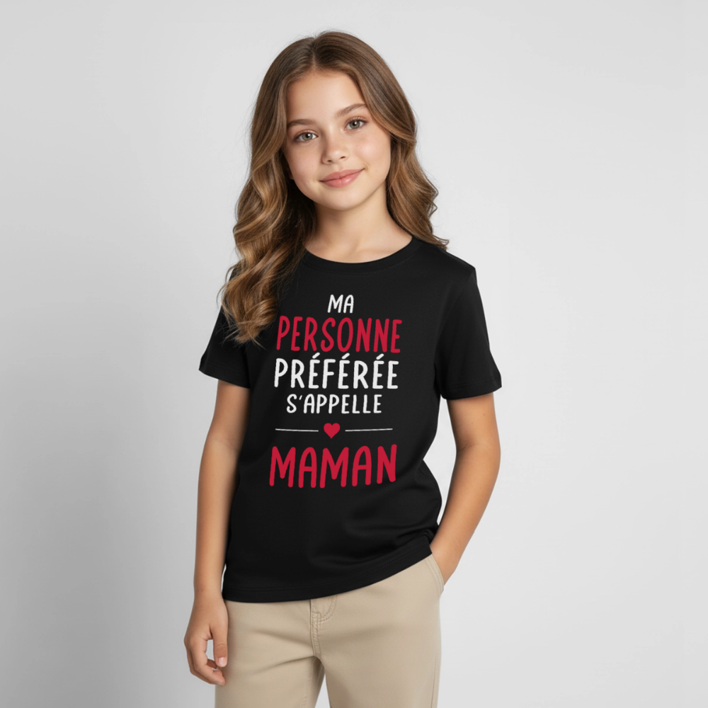 T-shirt enfant - Ma personne préférée s'appelle Maman - noir