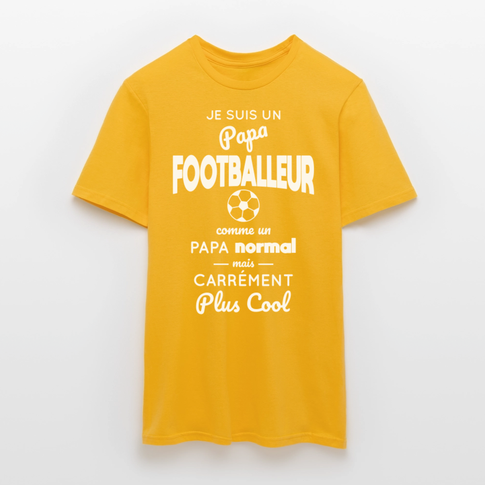 T-shirt Homme - Papa footballeur plus cool - jaune