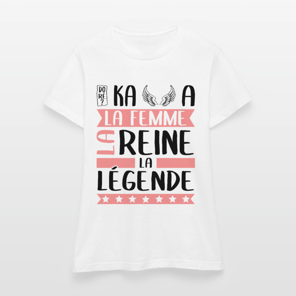 T-shirt femme coloris clair Michaëlla rébus – La femme, la reine, la légende - blanc