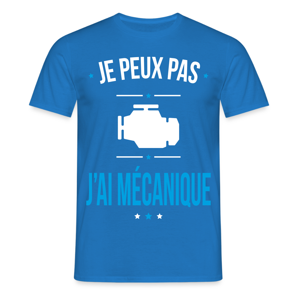 T-shirt Homme - Je peux pas j'ai Mécanique - bleu royal