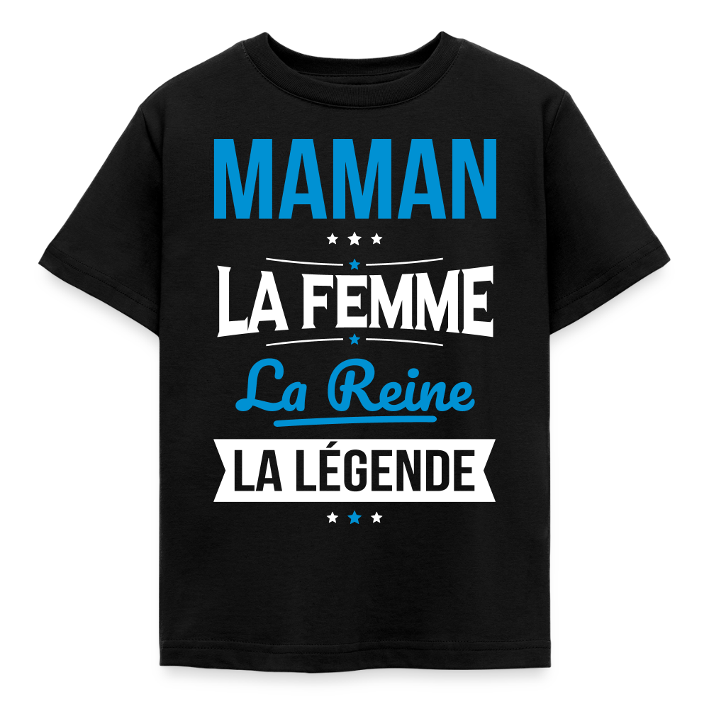 T-shirt enfant - Maman, femme, reine, légende - noir