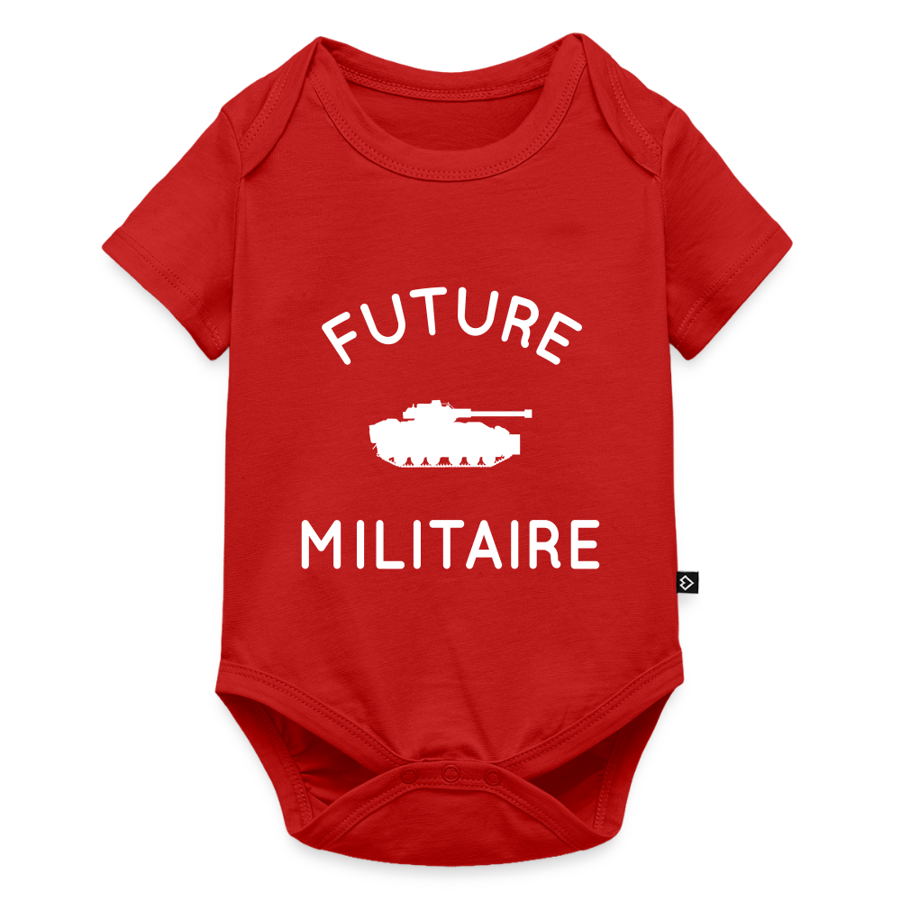 Body Bébé bio manches courtes - Future militaire - rouge