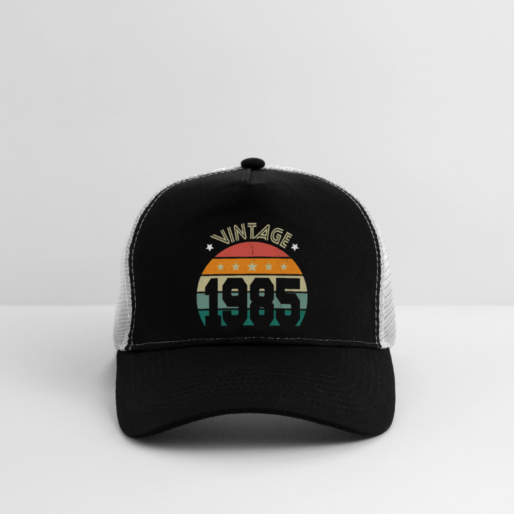 Casquette Trucker - Anniversaire 40 Ans - Vintage 1985 - noir/gris pierre