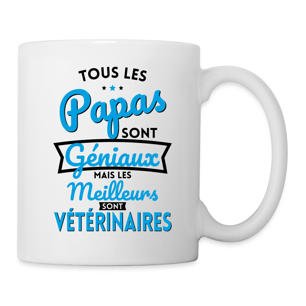 Mug blanc - Papas géniaux - Les meilleurs sont vétérinaires - blanc