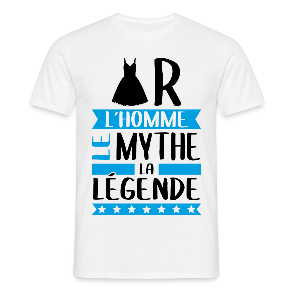 T-shirt homme coloris clair Robert en rébus – L’homme, le mythe, la légende - blanc