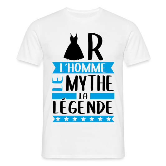 T-shirt homme coloris clair Robert en rébus – L’homme, le mythe, la légende - blanc