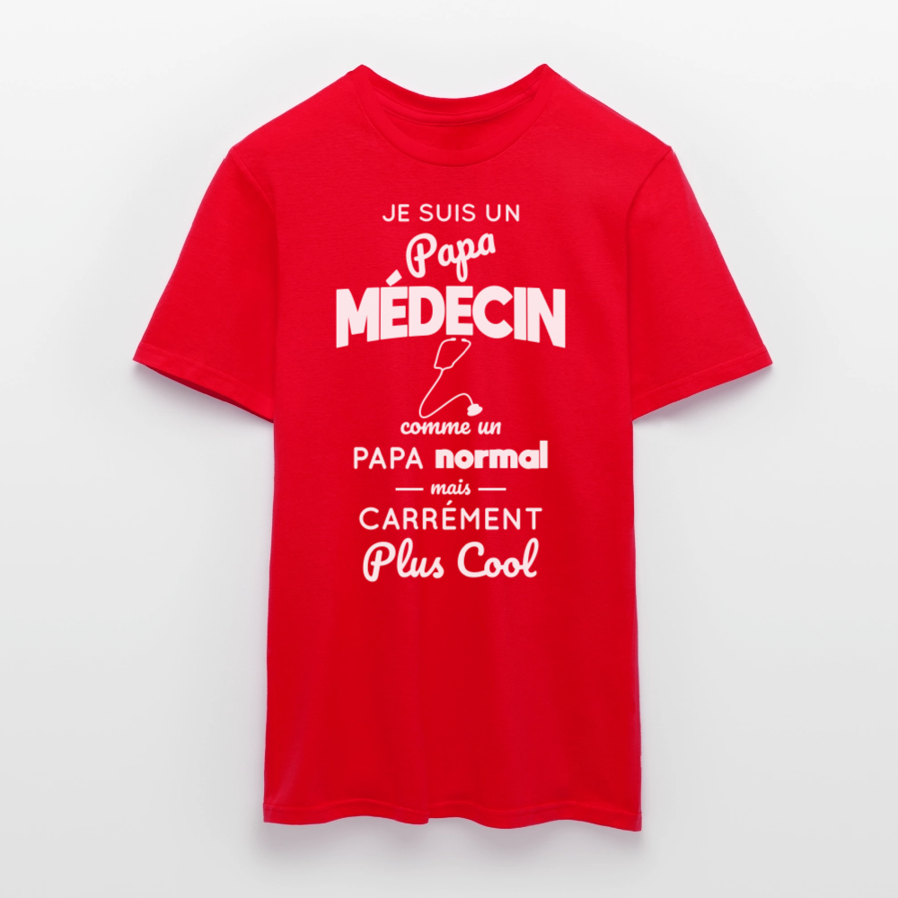 T-shirt Homme - Papa médecin plus cool - rouge