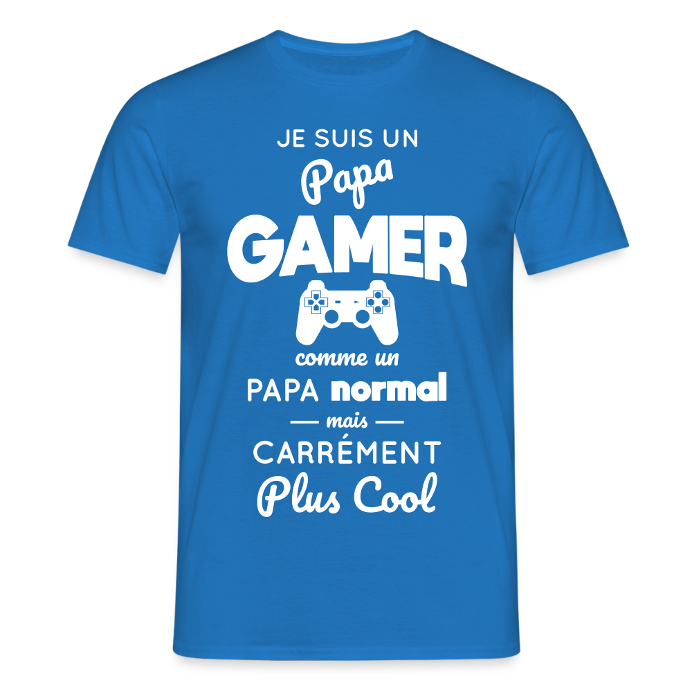 T-shirt Homme - Papa gamer plus cool - bleu royal