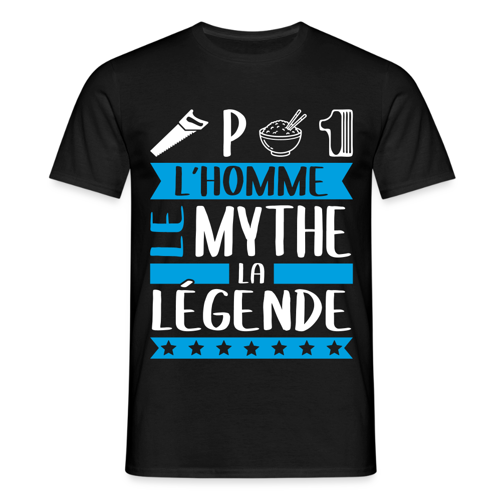 T-shirt homme Cyprien rébus – L’homme, le mythe, la légende - noir