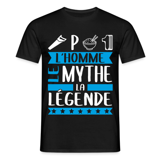 T-shirt homme Cyprien rébus – L’homme, le mythe, la légende - noir