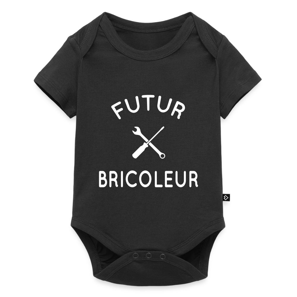 Body Bébé bio manches courtes - Futur bricoleur - noir
