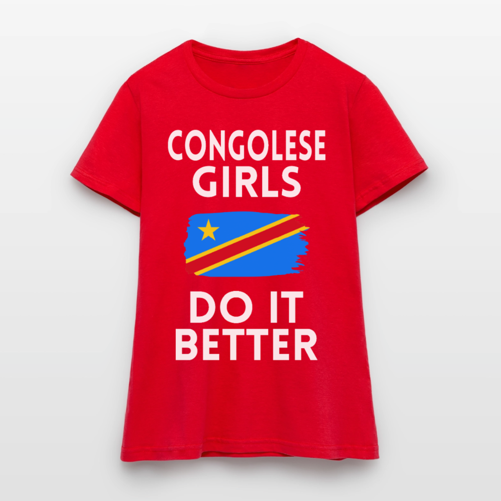 T-shirt femme - Congolese Girls Do It Better - RDC - rouge