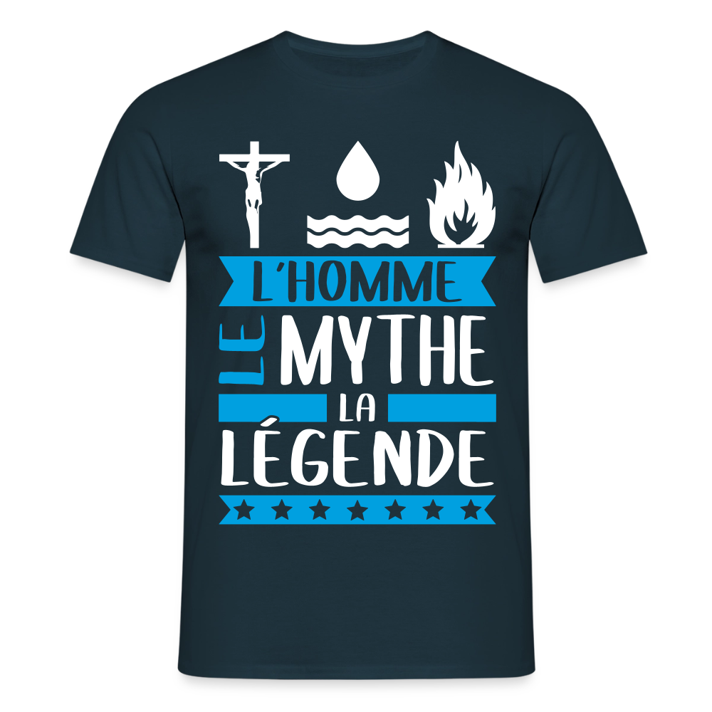 T-shirt homme Christophe rébus – L’homme, le mythe, la légende - marine