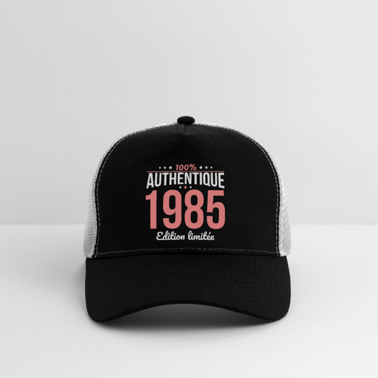 Casquette Trucker - Anniversaire 40 Ans - 100% Authentique 1985 - noir/gris pierre