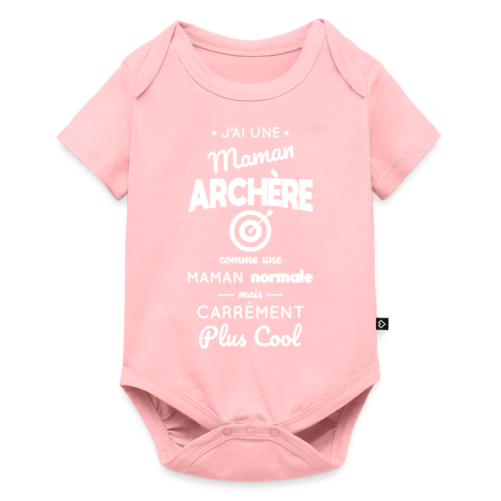 Body Bébé bio manches courtes - J'ai une maman archère - rose