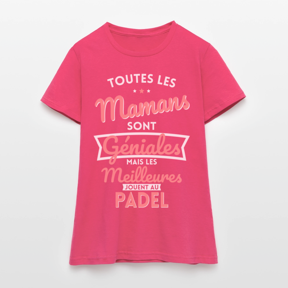 T-shirt Femme - Mamans géniales - Les meilleures jouent au padel - rose azalée