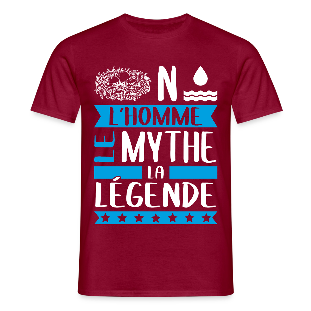 T-shirt homme Nino rébus – L’homme, le mythe, la légende - rouge brique