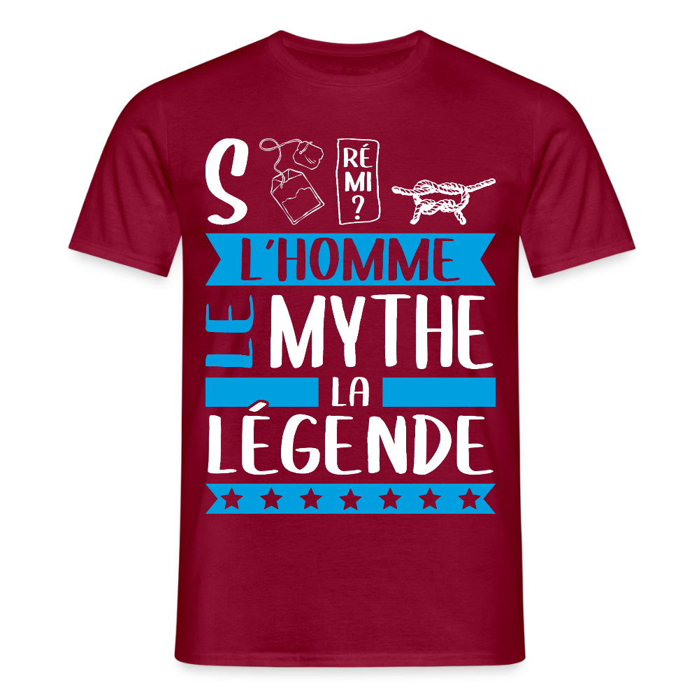 T-shirt homme Stéphane rébus – L’homme, le mythe, la légende - rouge brique