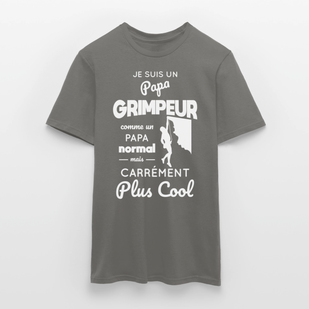 T-shirt Homme - Papa grimpeur plus cool - gris graphite