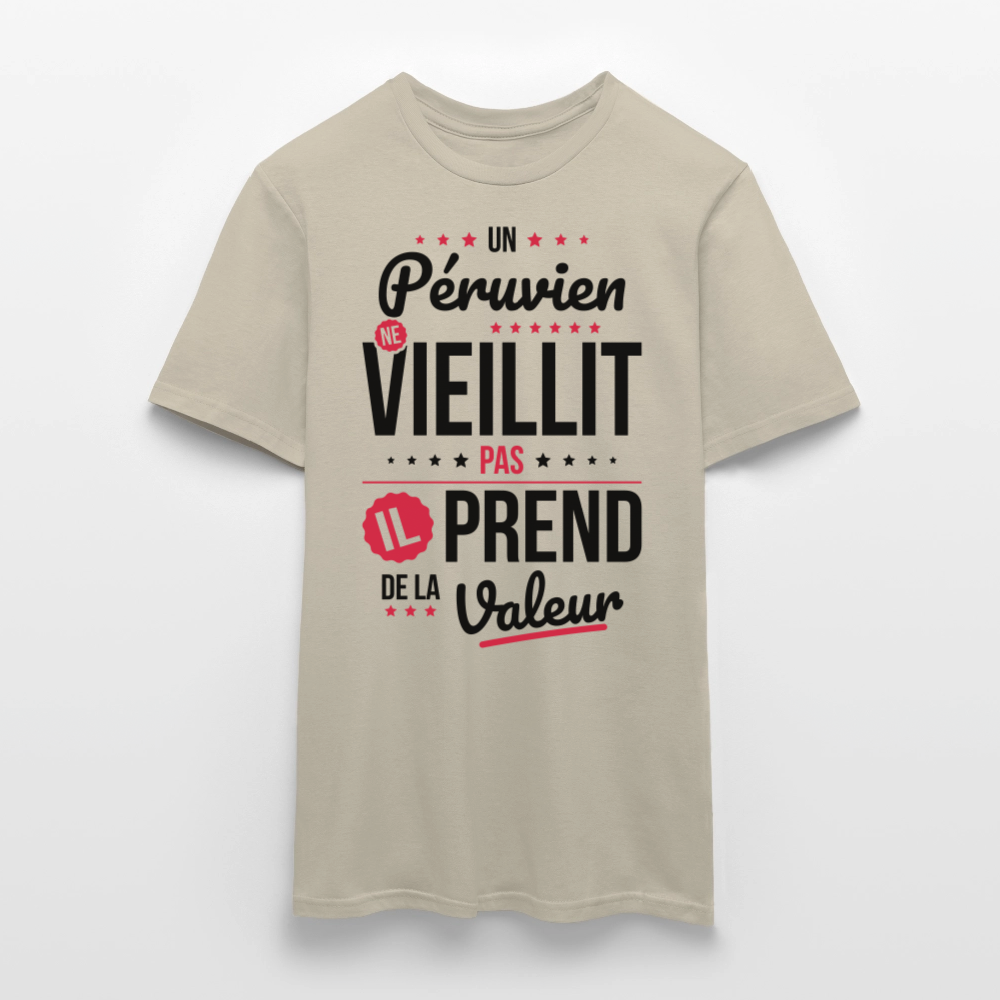 T-shirt Homme - Un Péruvien ne vieillit pas - beige sable