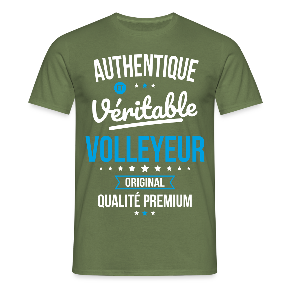 T-shirt Homme - Authentique et véritable Volleyeur - vert militaire