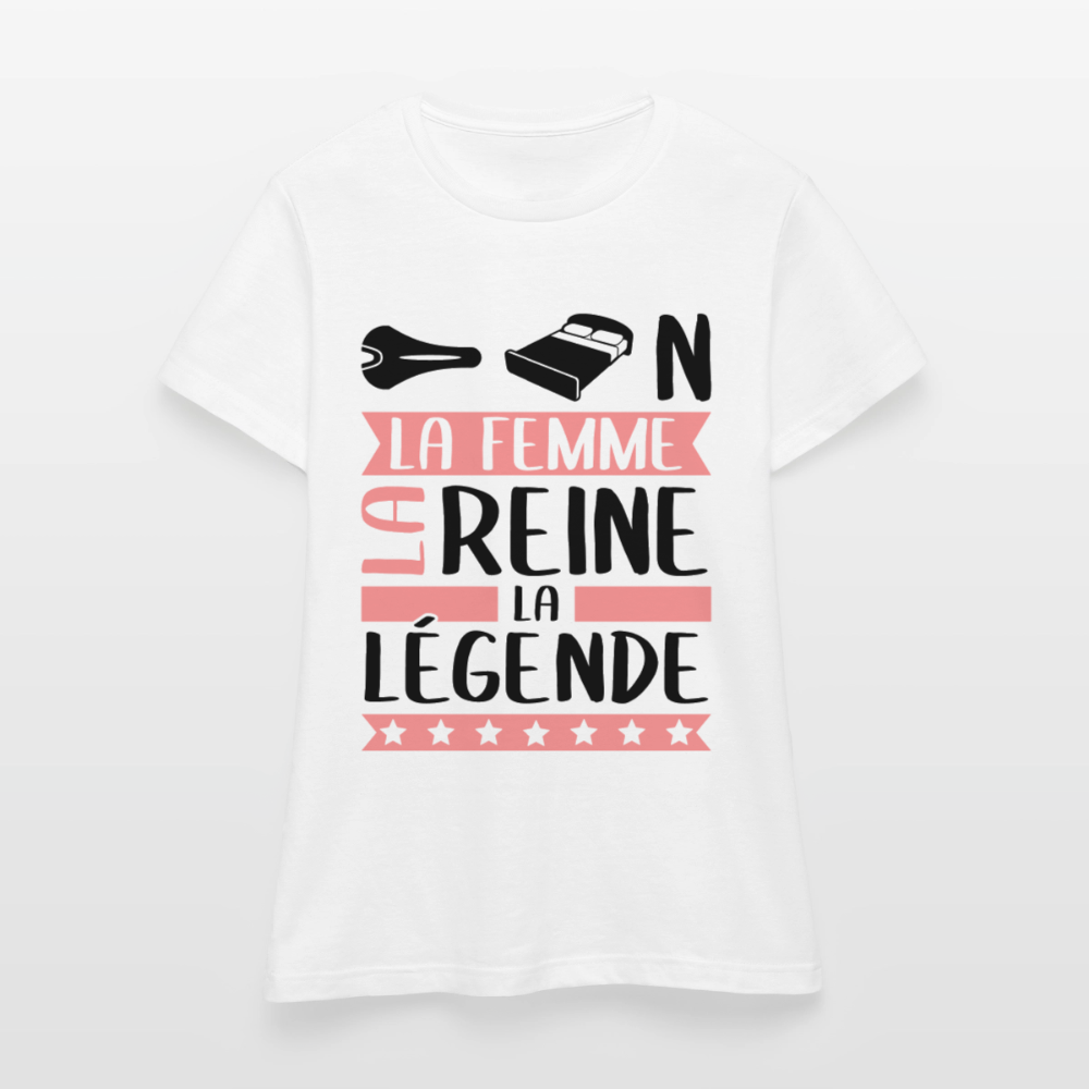 T-shirt femme coloris clair Céline en rébus – La femme, la reine, la légende - blanc
