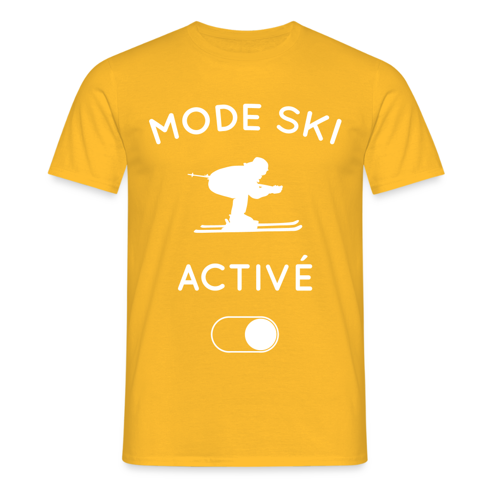 T-shirt Homme - Mode ski activé - jaune