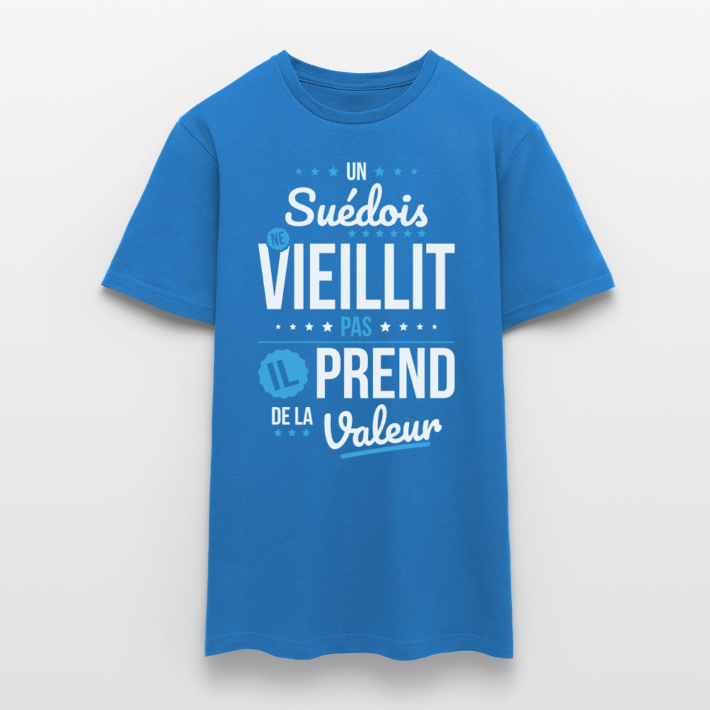 T-shirt Homme - Un Suédois ne vieillit pas - bleu royal