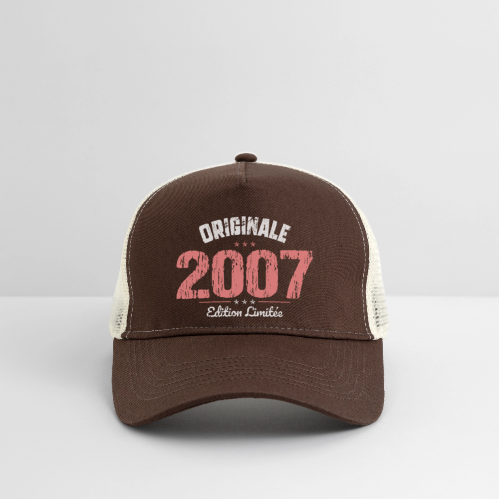 Casquette Trucker - Anniversaire 18 Ans - Originale 2007 - marron/beige