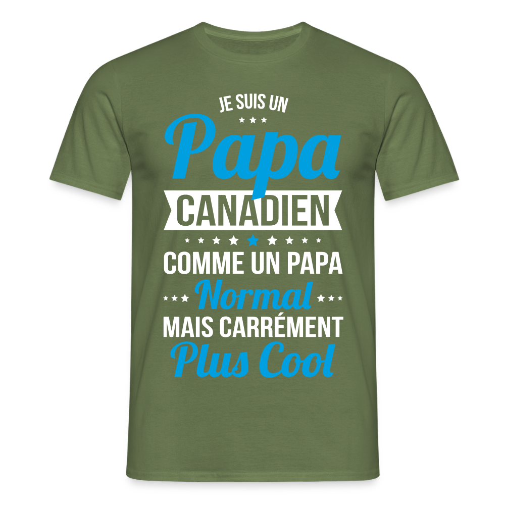 T-shirt Homme - Papa Canadien Plus Cool - vert militaire