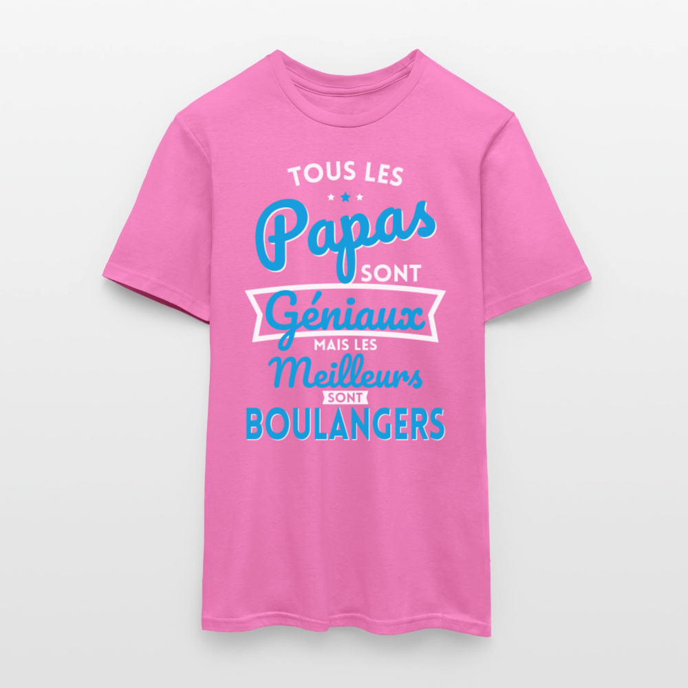T-shirt Homme - Papas géniaux - Les meilleurs sont boulangers - rose