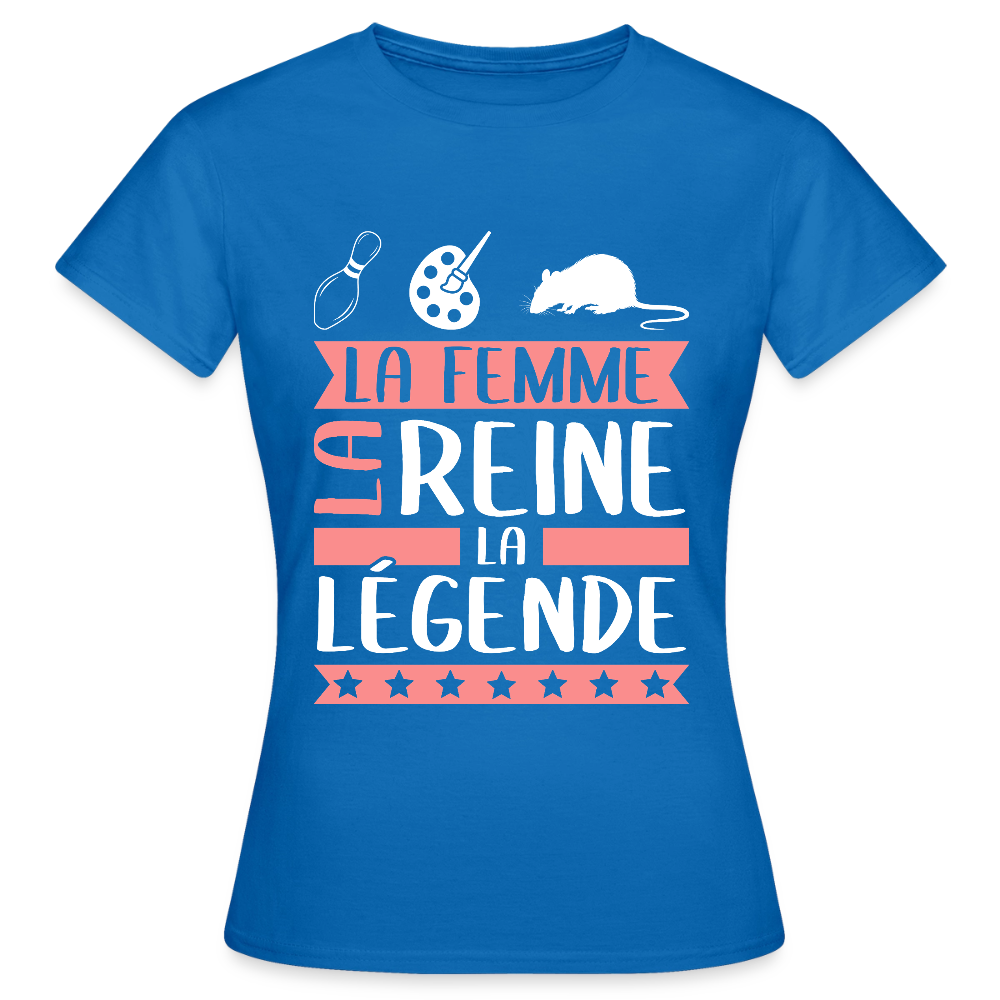 T-shirt femme Chiara rébus – La femme, la reine, la légende - bleu royal