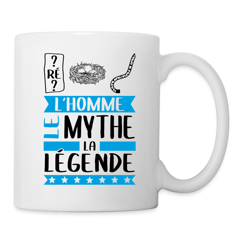 Mug blanc Dominique rébus – L’homme, le mythe, la légende - blanc
